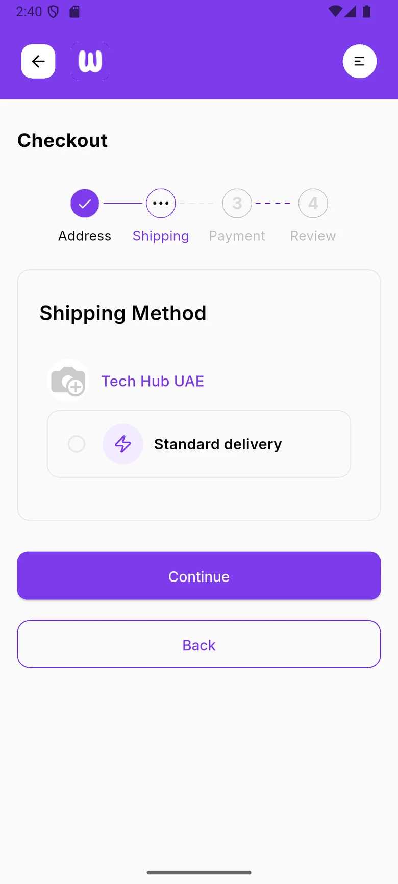 WDI Marketplace: Shipping method. Pick each seller's delivery option separately.