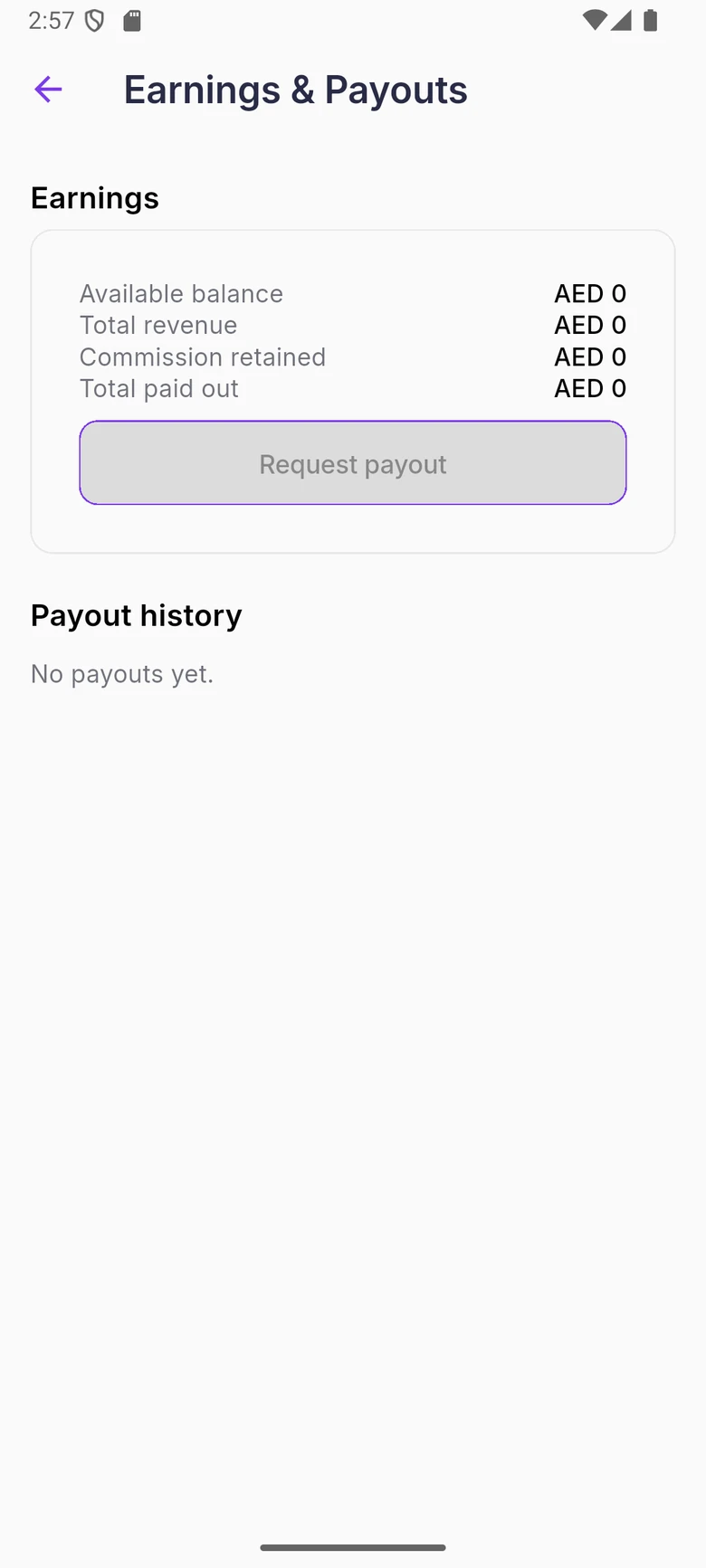WDI Marketplace: Earnings and payouts. Balance, commission and payout requests in one place.